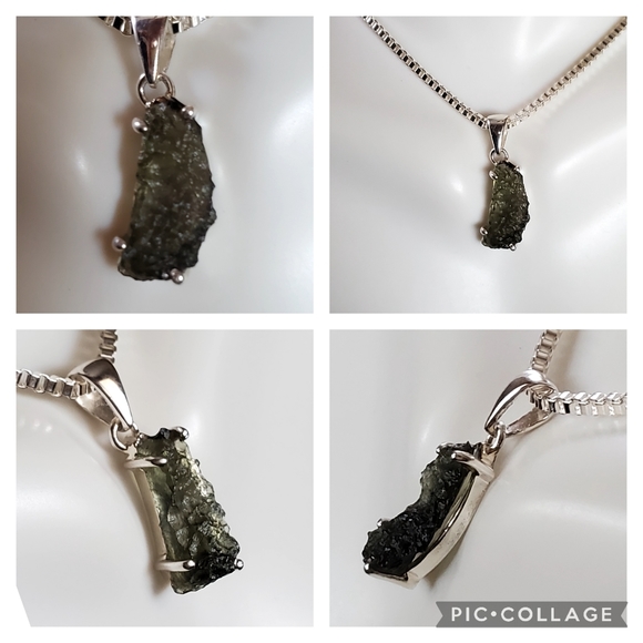 Genuine Czech Moldavite Pendant Necklace - Picture 4 of 7